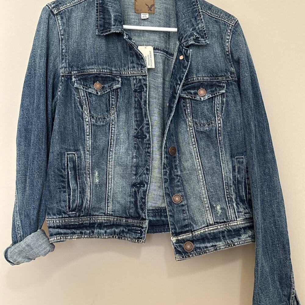 NWT American Eagle Dark Washed Denim Jean Jacket Large